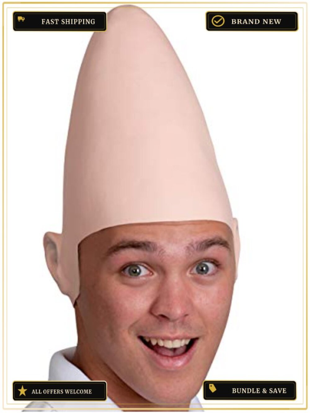 Alien Cone Head Costume Hat Rubber Stretch Fit Halloween Prop